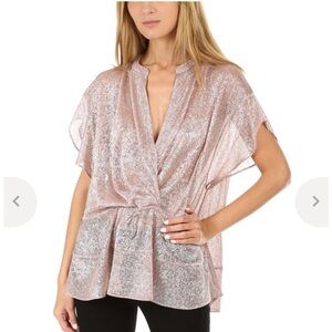 IRO Panoramic Pink Metallic Paris France Designer Top Size 34 (XS)